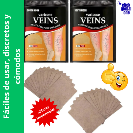Parches para várices (3 sobres con 12 parches c/u)