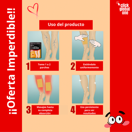 Parches para várices (3 sobres con 12 parches c/u)