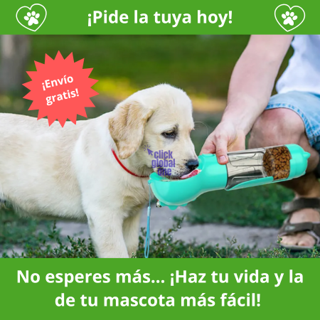 ¡Botella 3 en 1 para tu mascota!