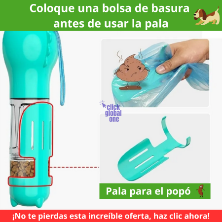 ¡Botella 3 en 1 para tu mascota!